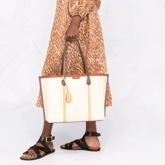 ❤️ NWT Tory Burch Perry Triple Compartment Leather Shoulder Tote Multi Color - Picture 3 of 16